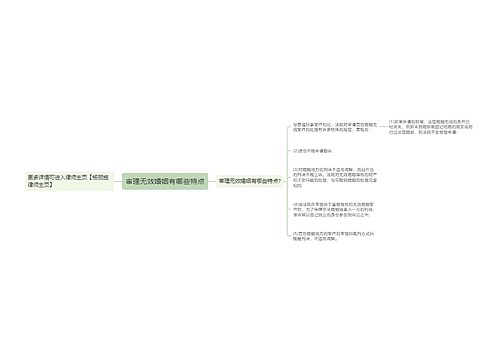 审理无效婚姻有哪些特点