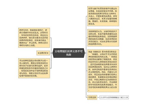 父母离婚后抚养义务不可免除