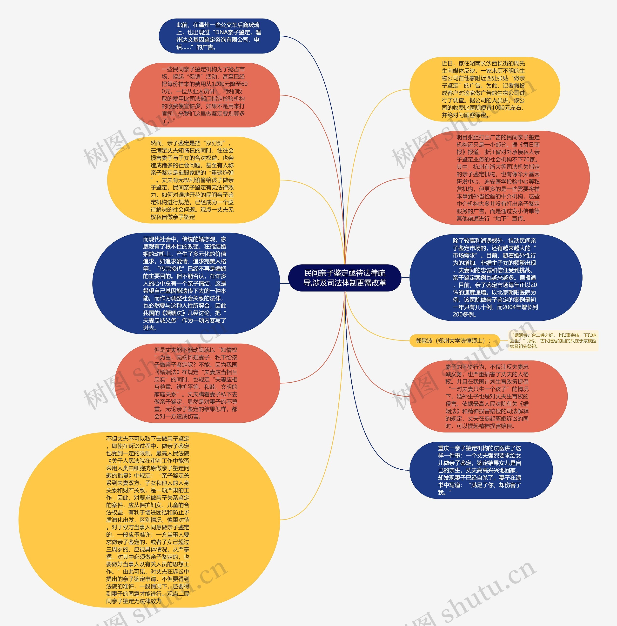 民间亲子鉴定亟待法律疏导,涉及司法体制更需改革思维导图