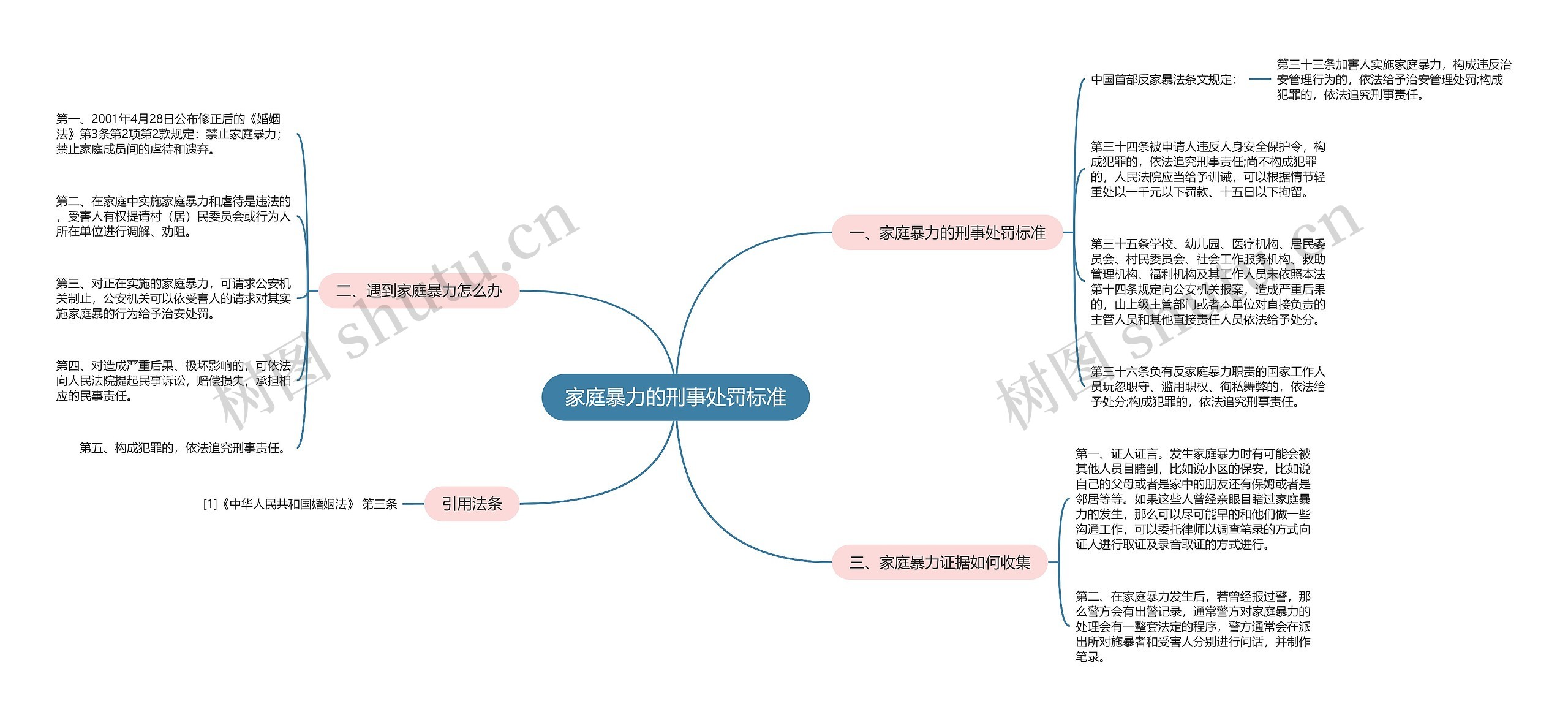 家庭暴力的刑事处罚标准思维导图