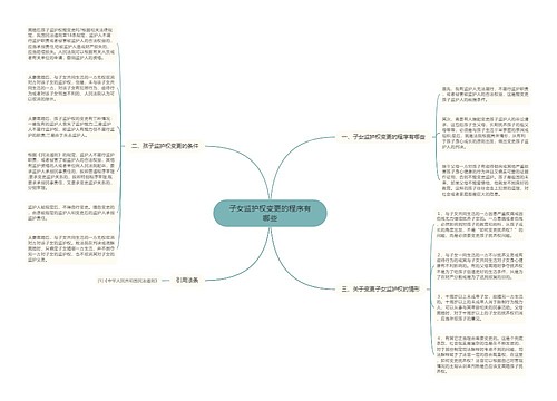 子女监护权变更的程序有哪些