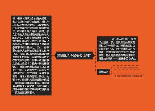 房屋继承协议要公证吗？