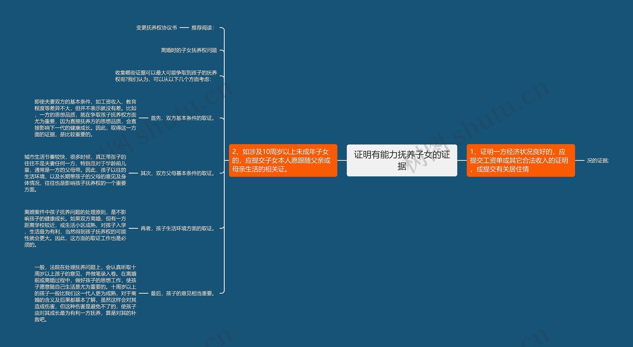 证明有能力抚养子女的证据思维导图