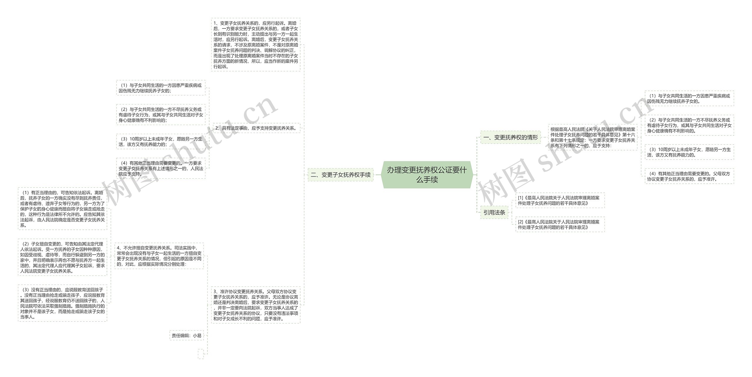 办理变更抚养权公证要什么手续思维导图