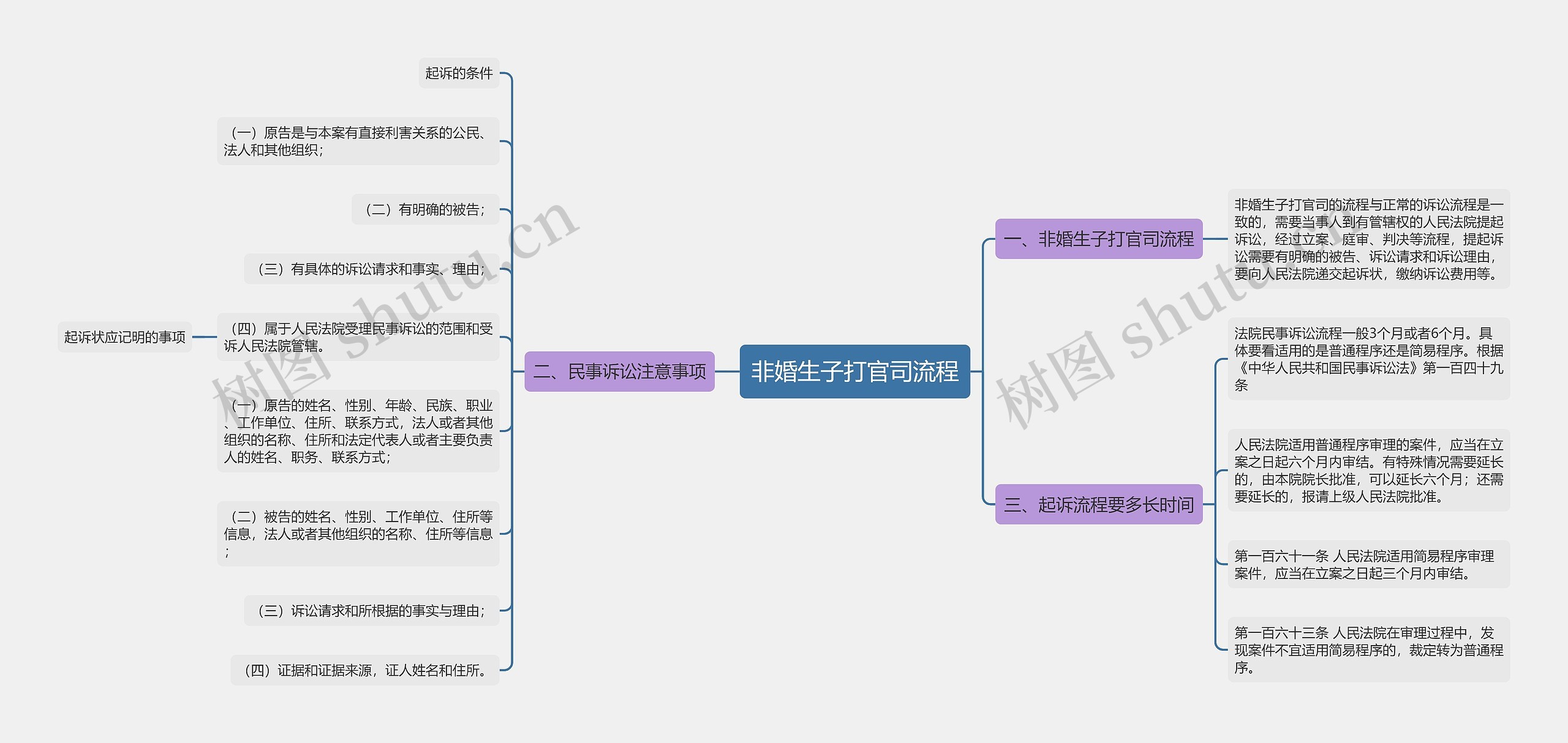 非婚生子打官司流程思维导图