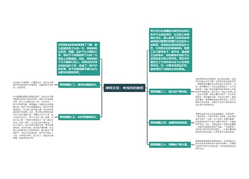 律师支招：单身妈妈维权