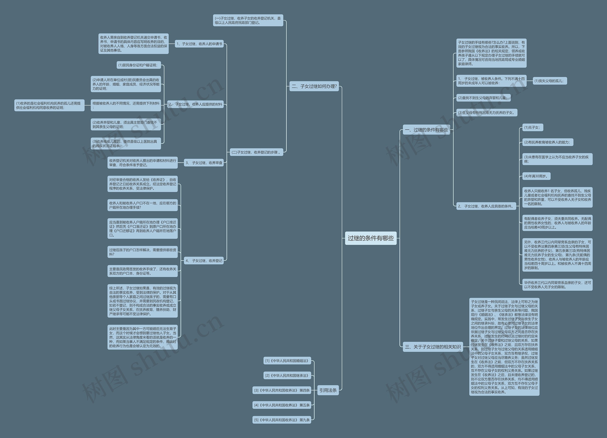 过继的条件有哪些思维导图