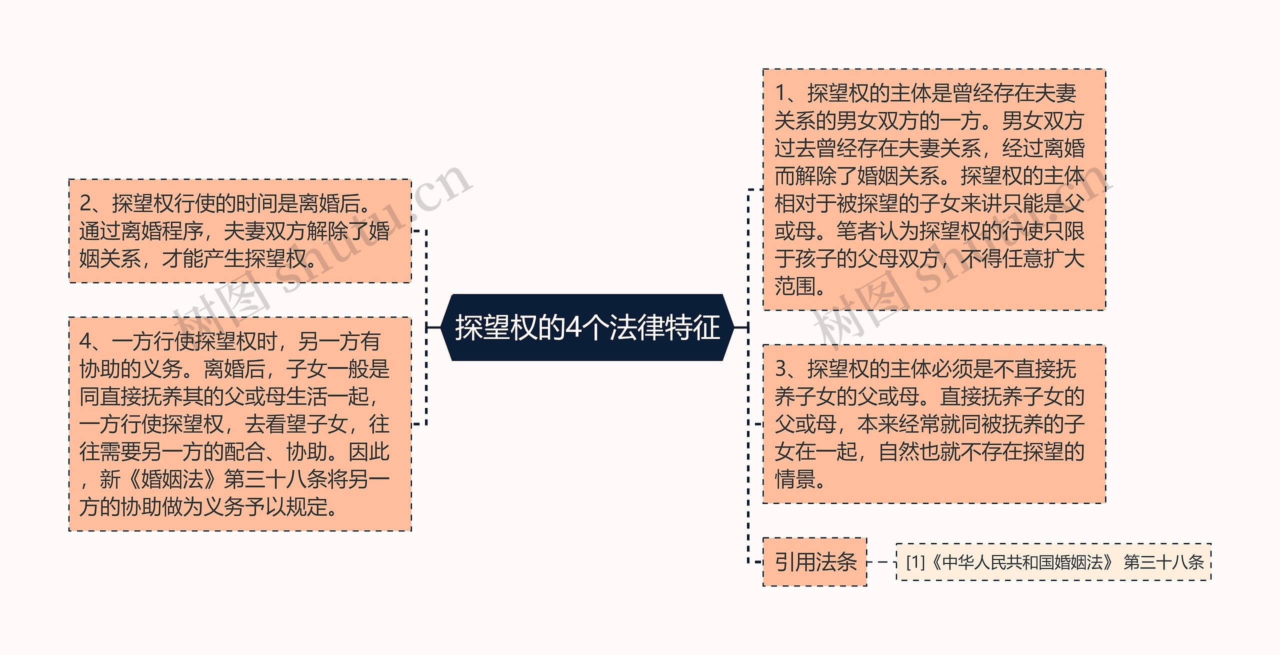 探望权的4个法律特征思维导图