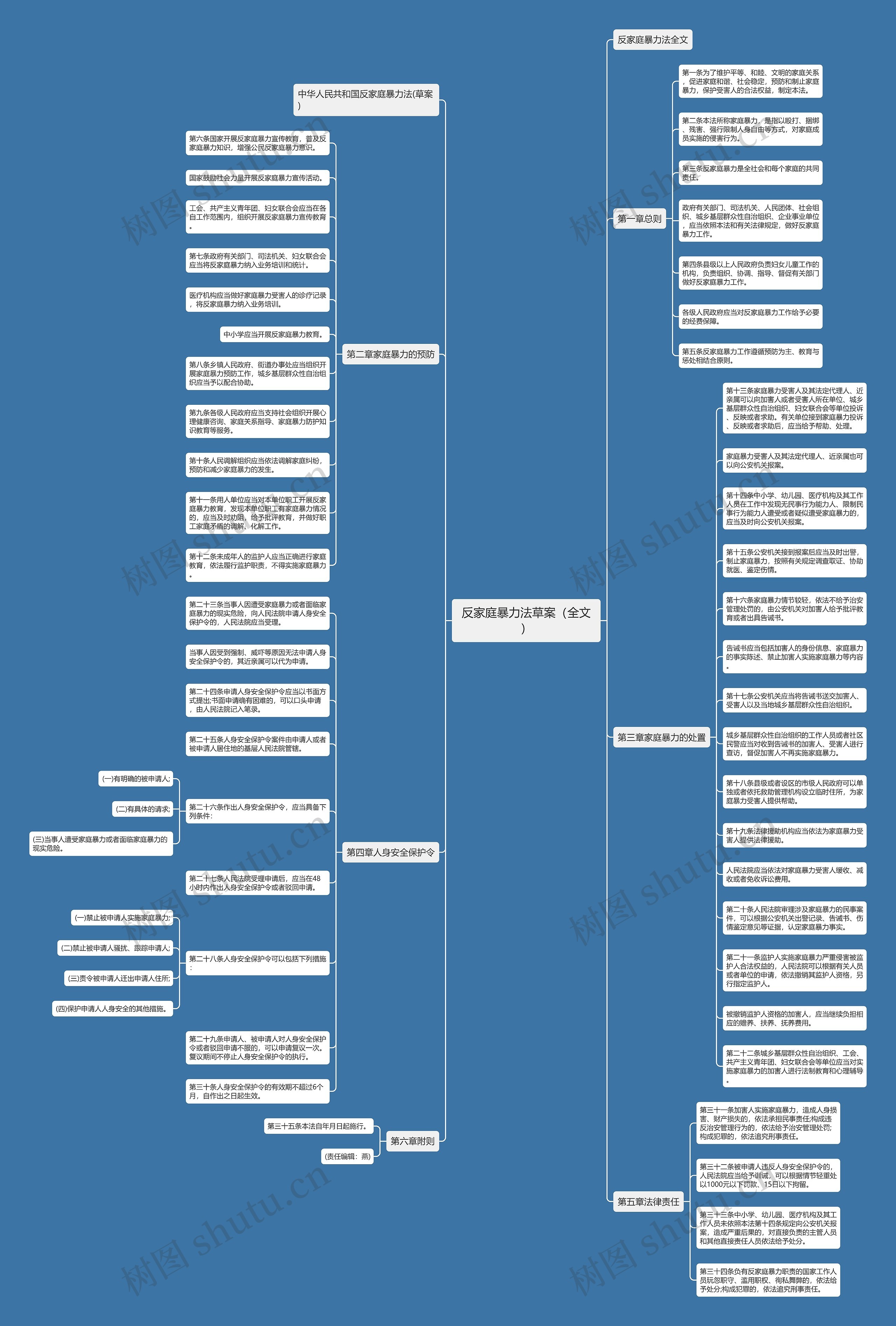 反家庭暴力法草案（全文）思维导图