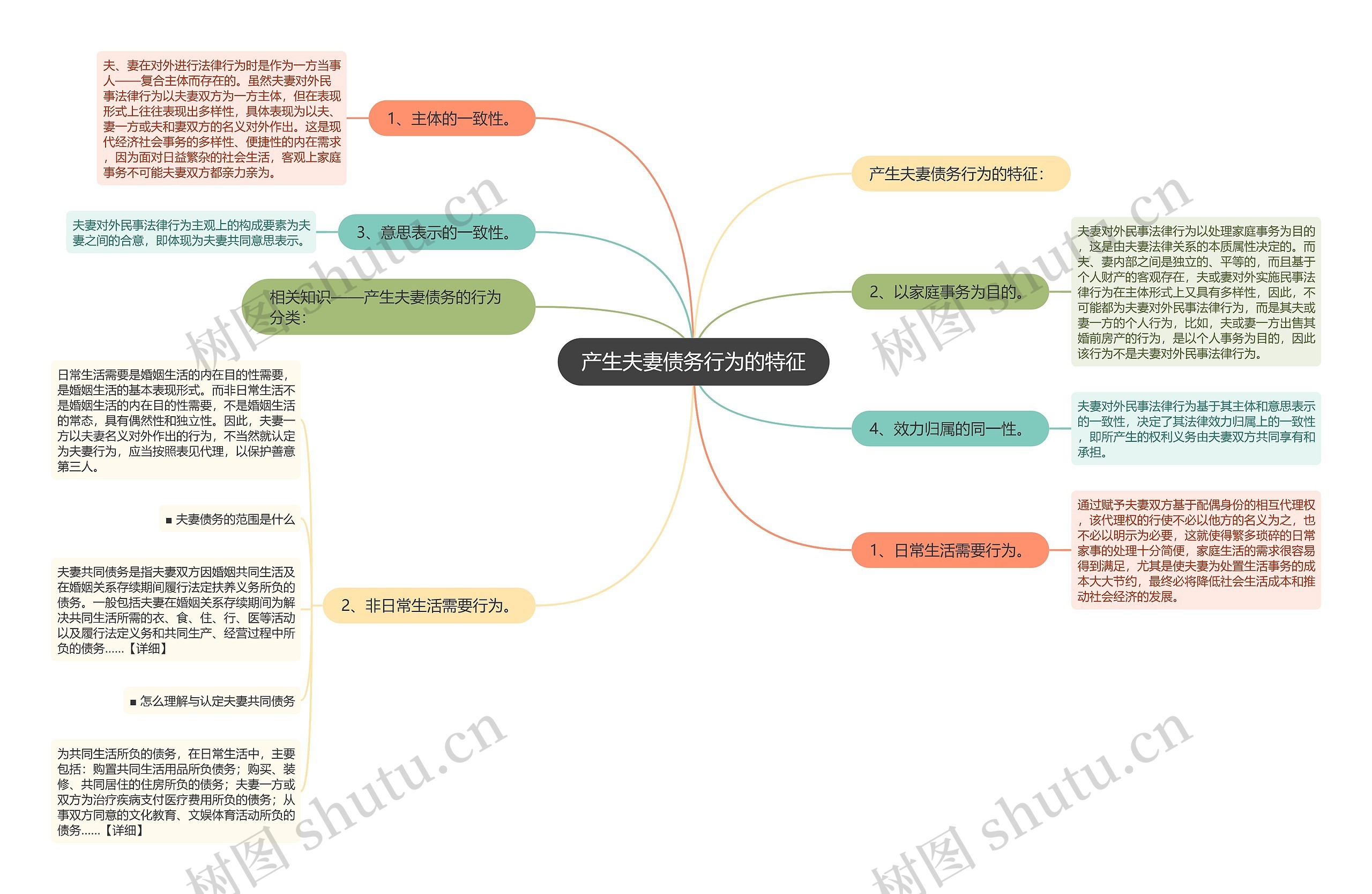 产生夫妻债务行为的特征思维导图