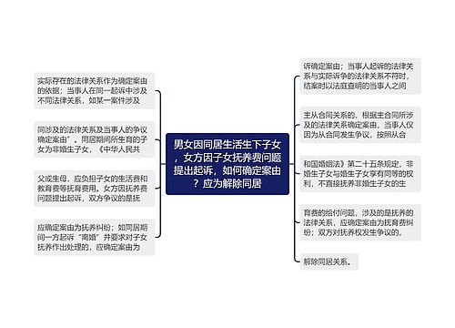 男女因同居生活生下子女，女方因子女抚养费问题提出起诉，如何确定案由？应为解除同居