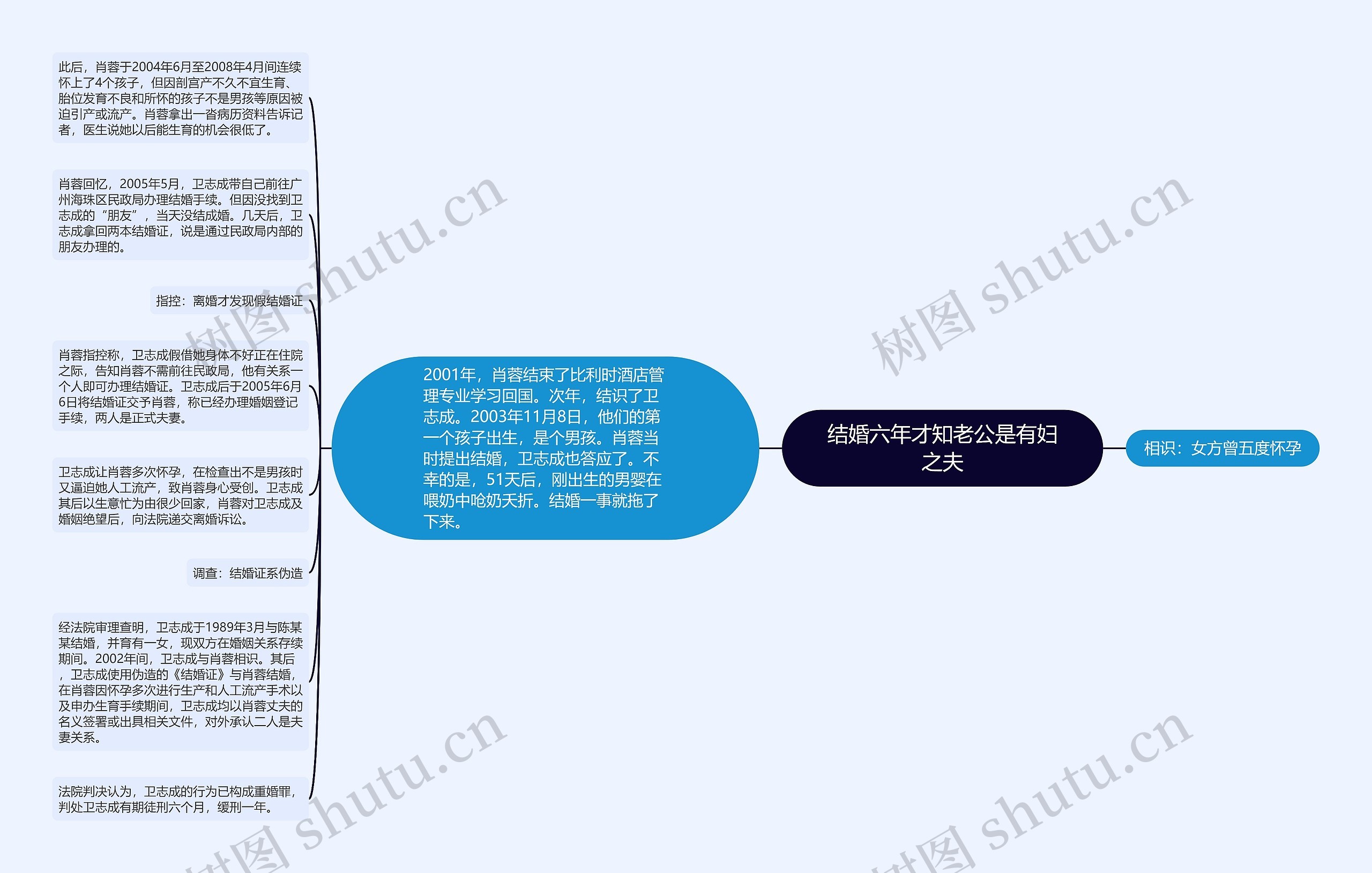 结婚六年才知老公是有妇之夫思维导图