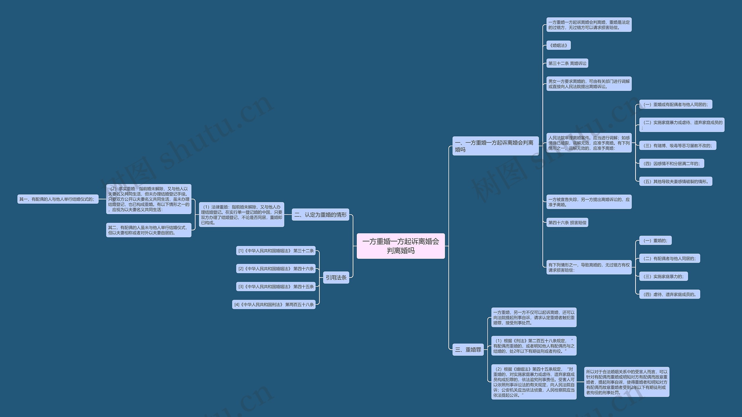 一方重婚一方起诉离婚会判离婚吗思维导图
