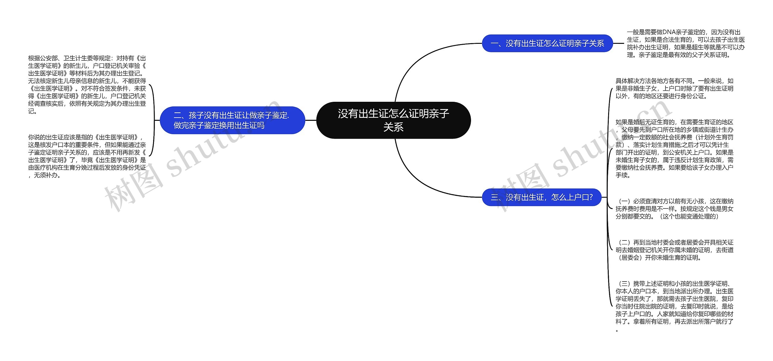 没有出生证怎么证明亲子关系思维导图