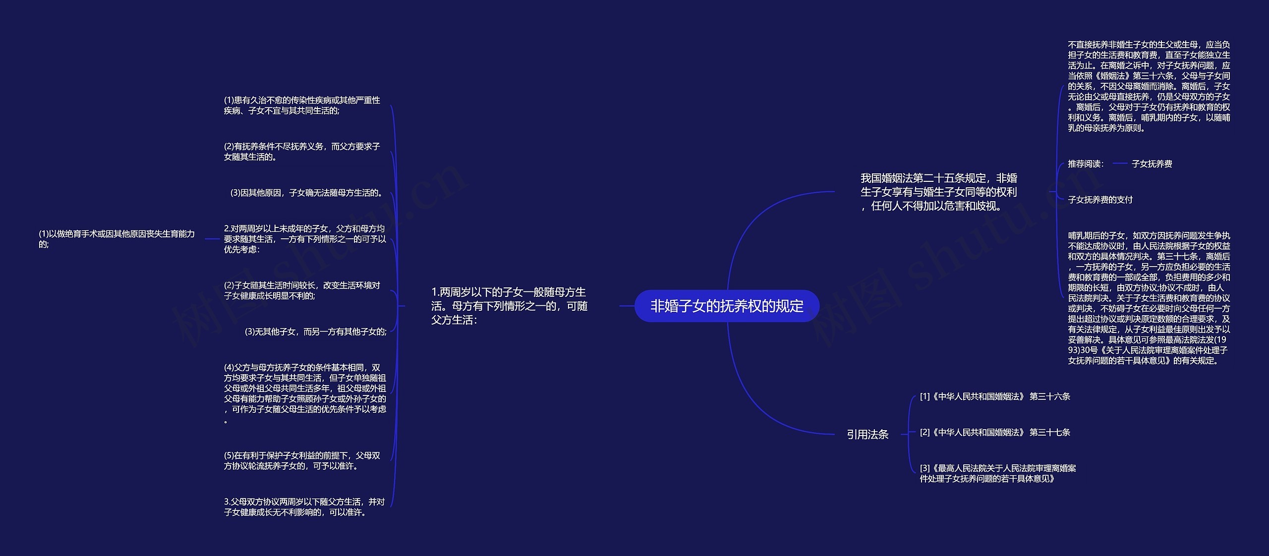 非婚子女的抚养权的规定思维导图