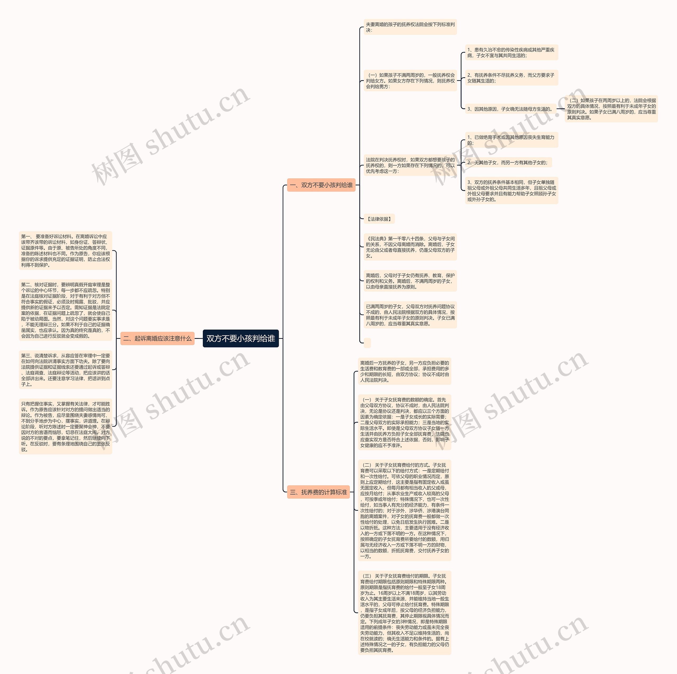 双方不要小孩判给谁思维导图