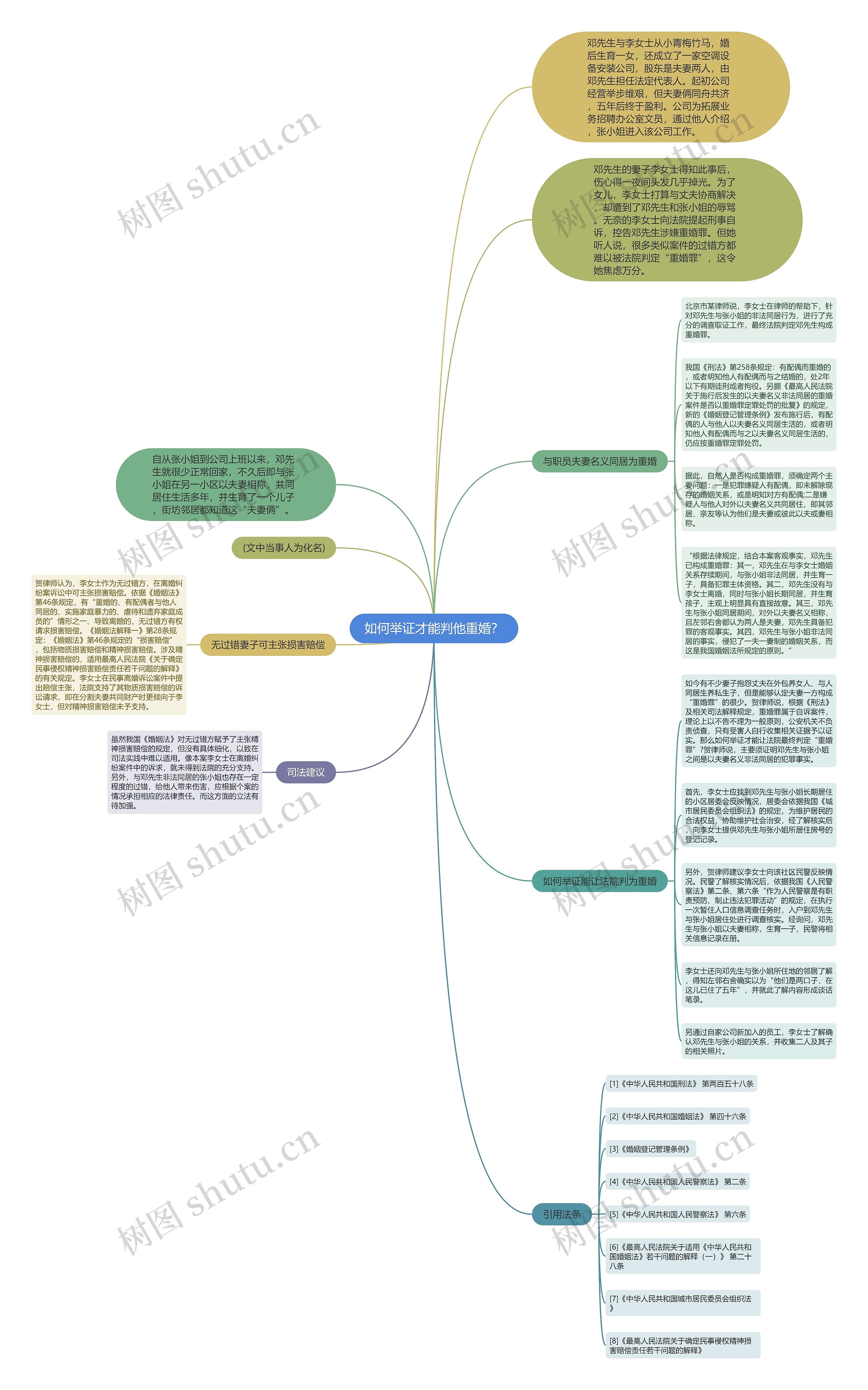 如何举证才能判他重婚？思维导图