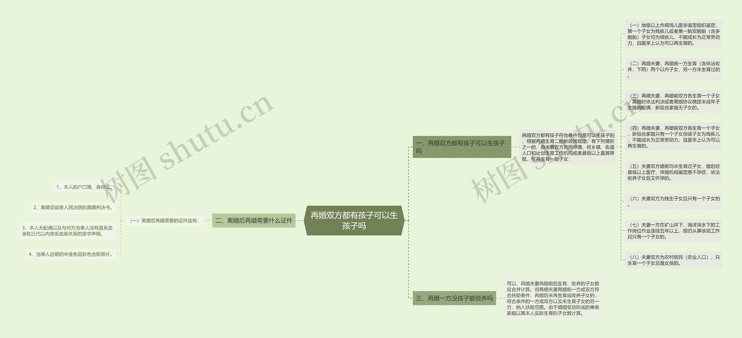 再婚双方都有孩子可以生孩子吗思维导图