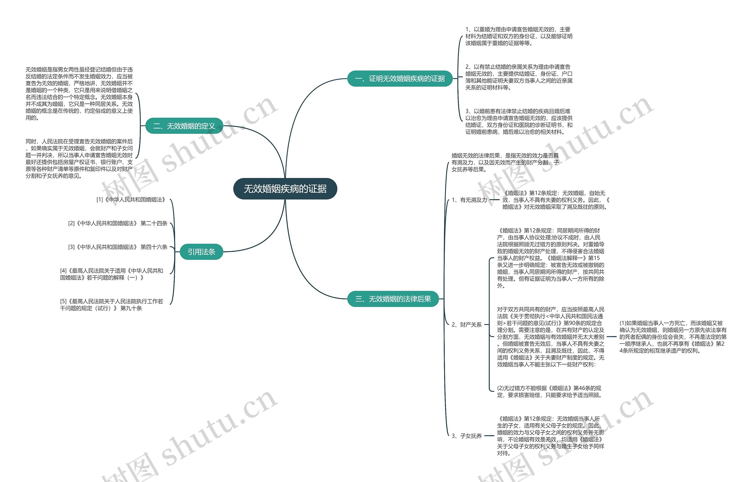 无效婚姻疾病的证据思维导图