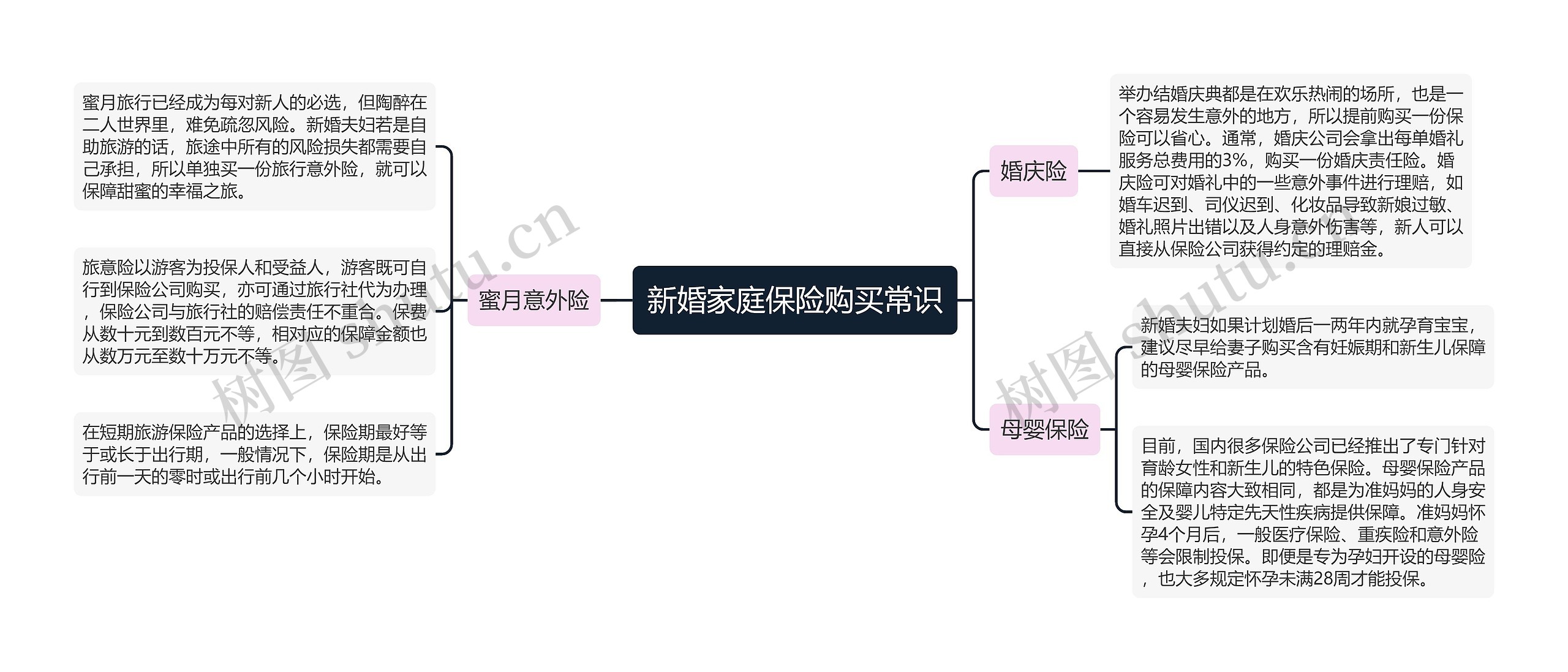 新婚家庭保险购买常识思维导图