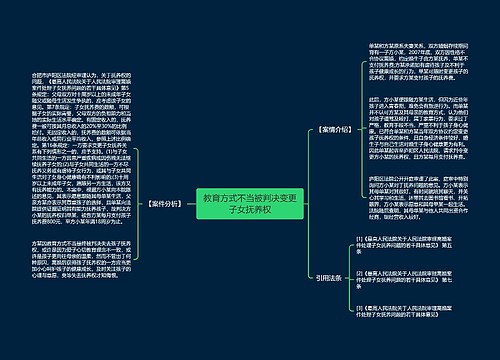 教育方式不当被判决变更子女抚养权