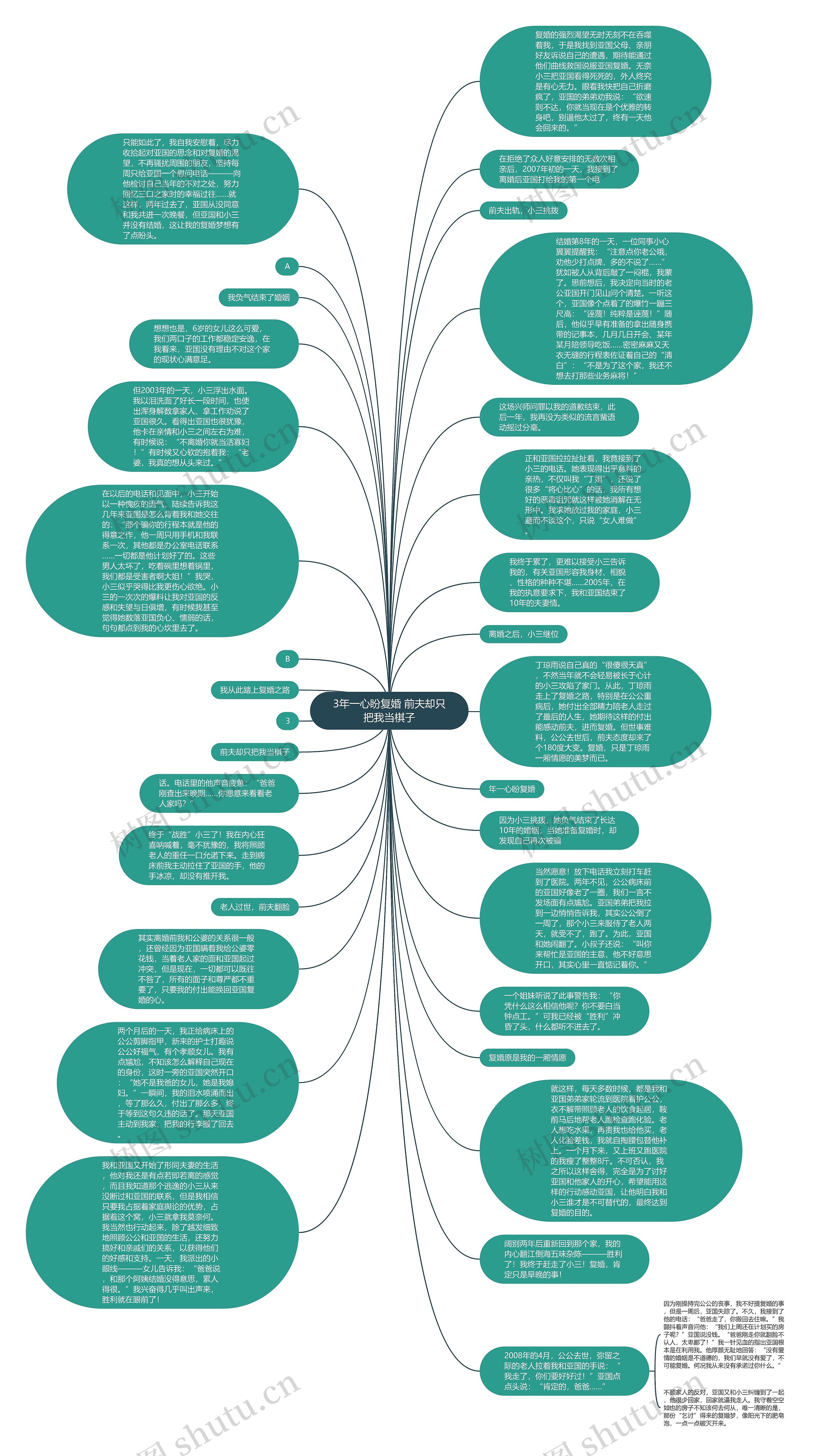 3年一心盼复婚 前夫却只把我当棋子思维导图