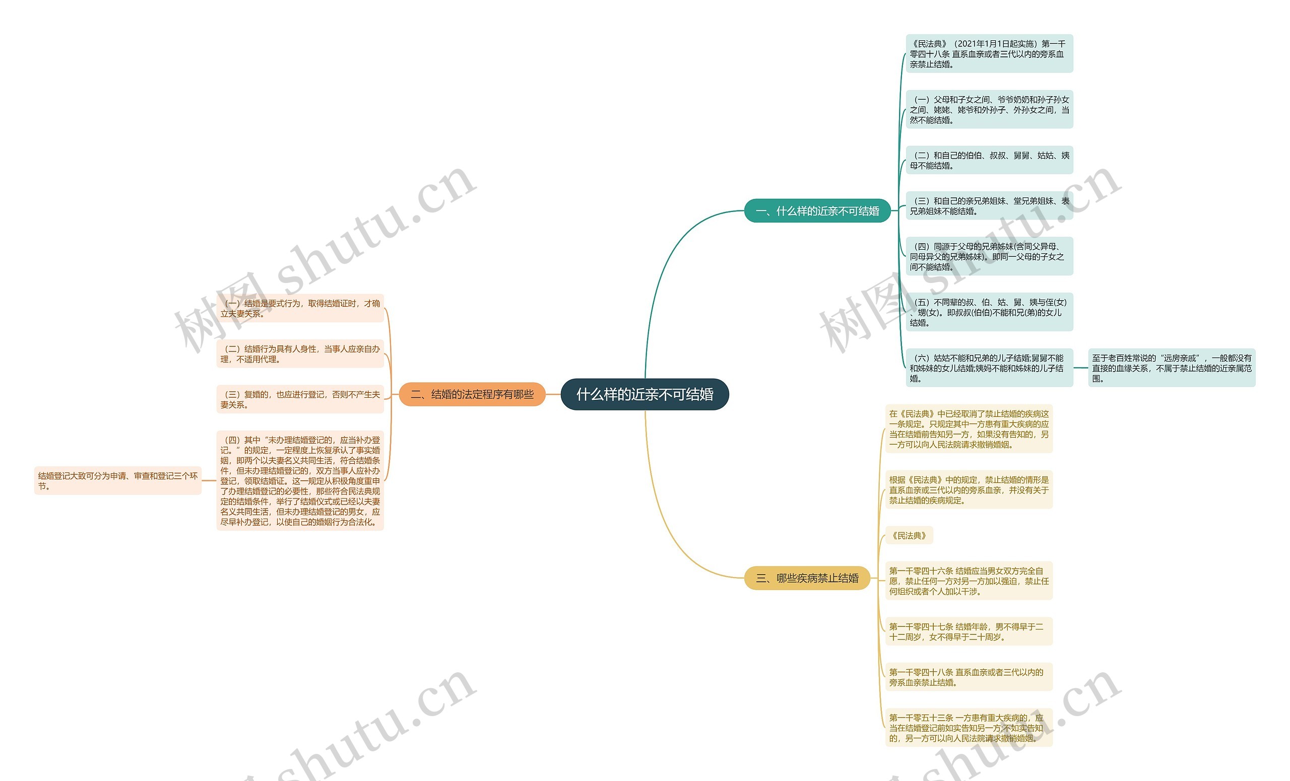 什么样的近亲不可结婚思维导图