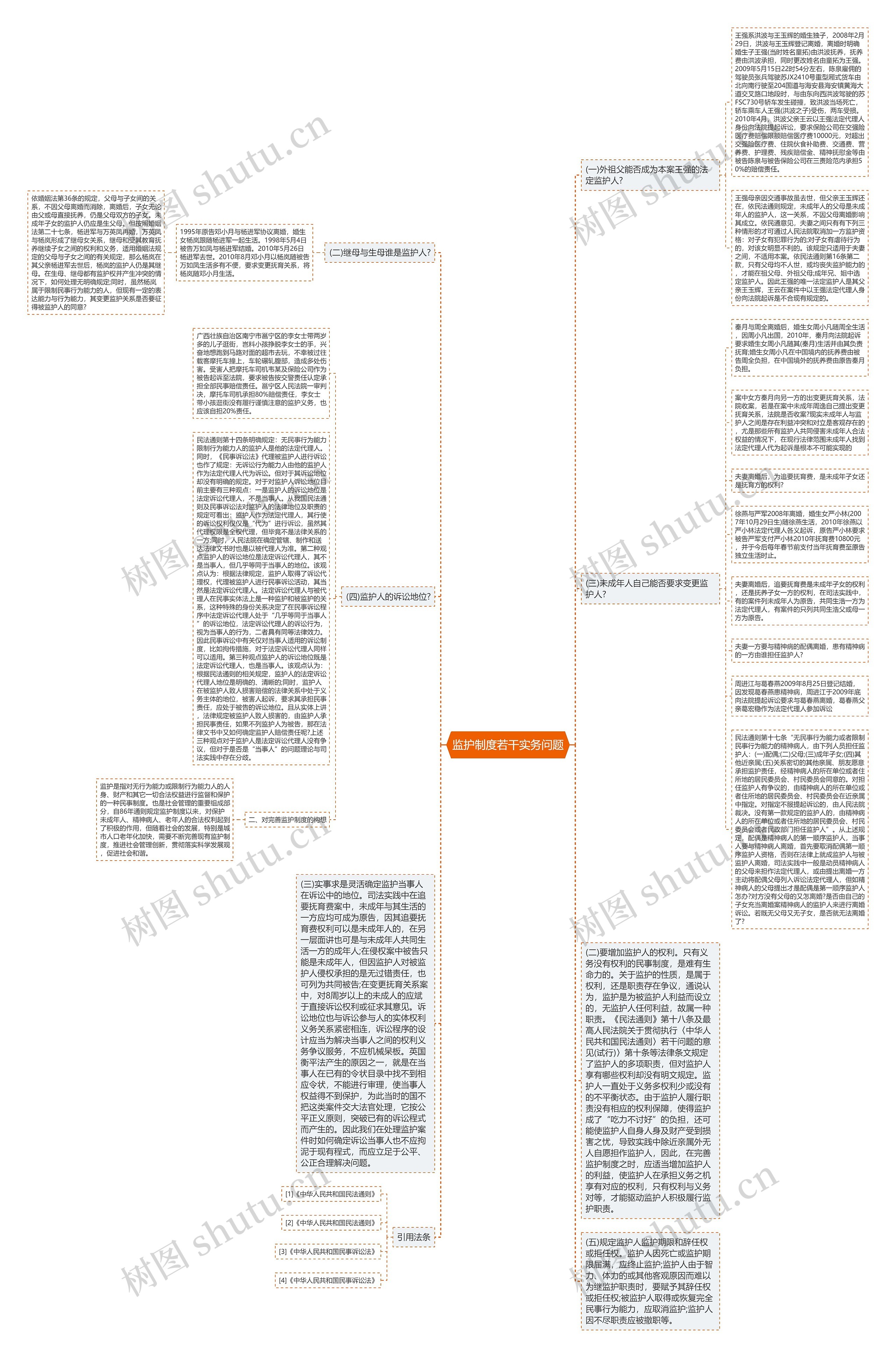 监护制度若干实务问题思维导图