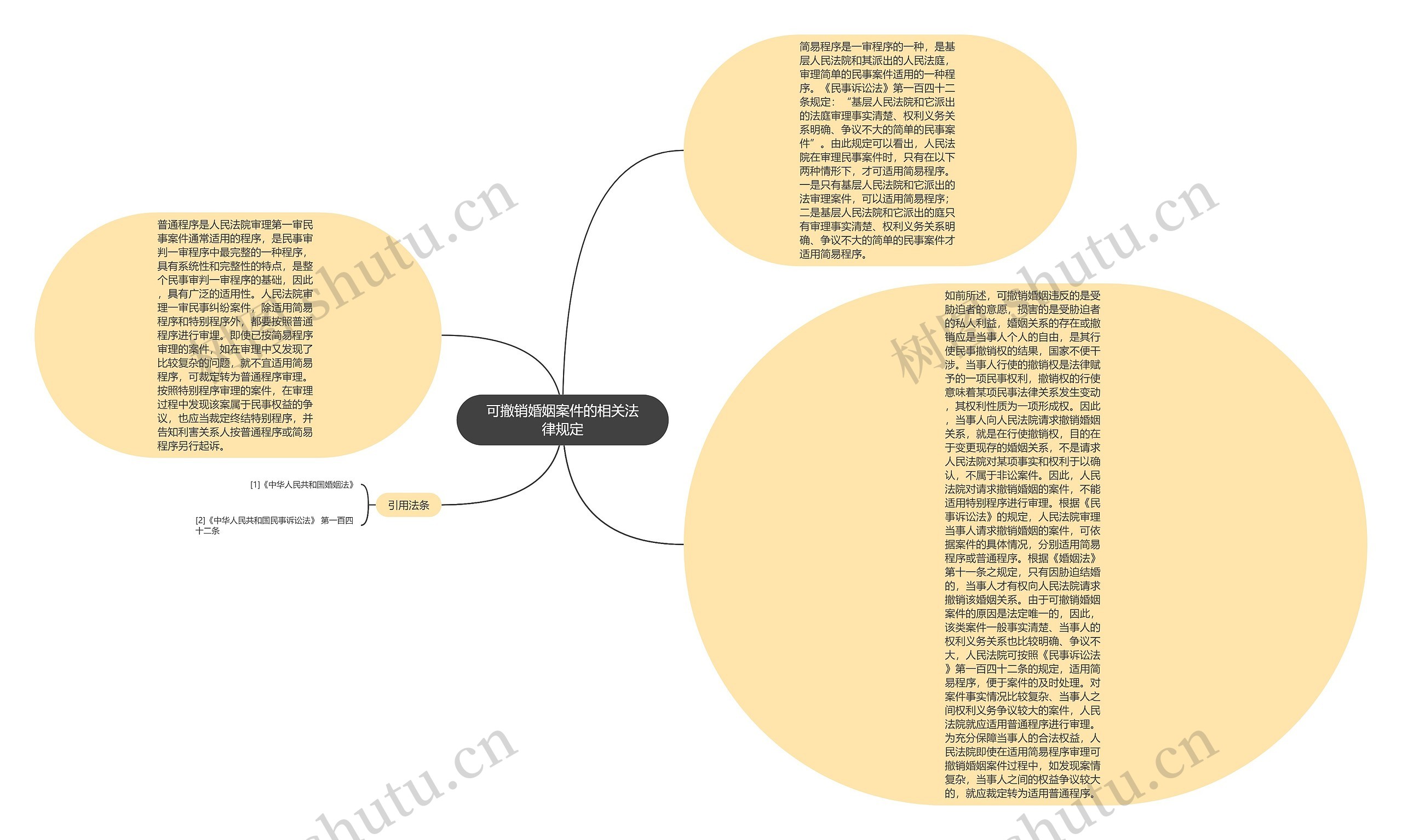 可撤销婚姻案件的相关法律规定思维导图