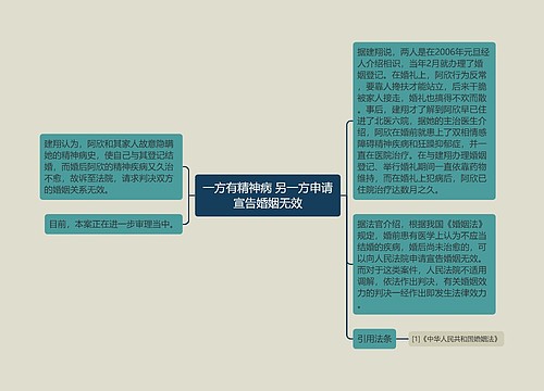 一方有精神病 另一方申请宣告婚姻无效