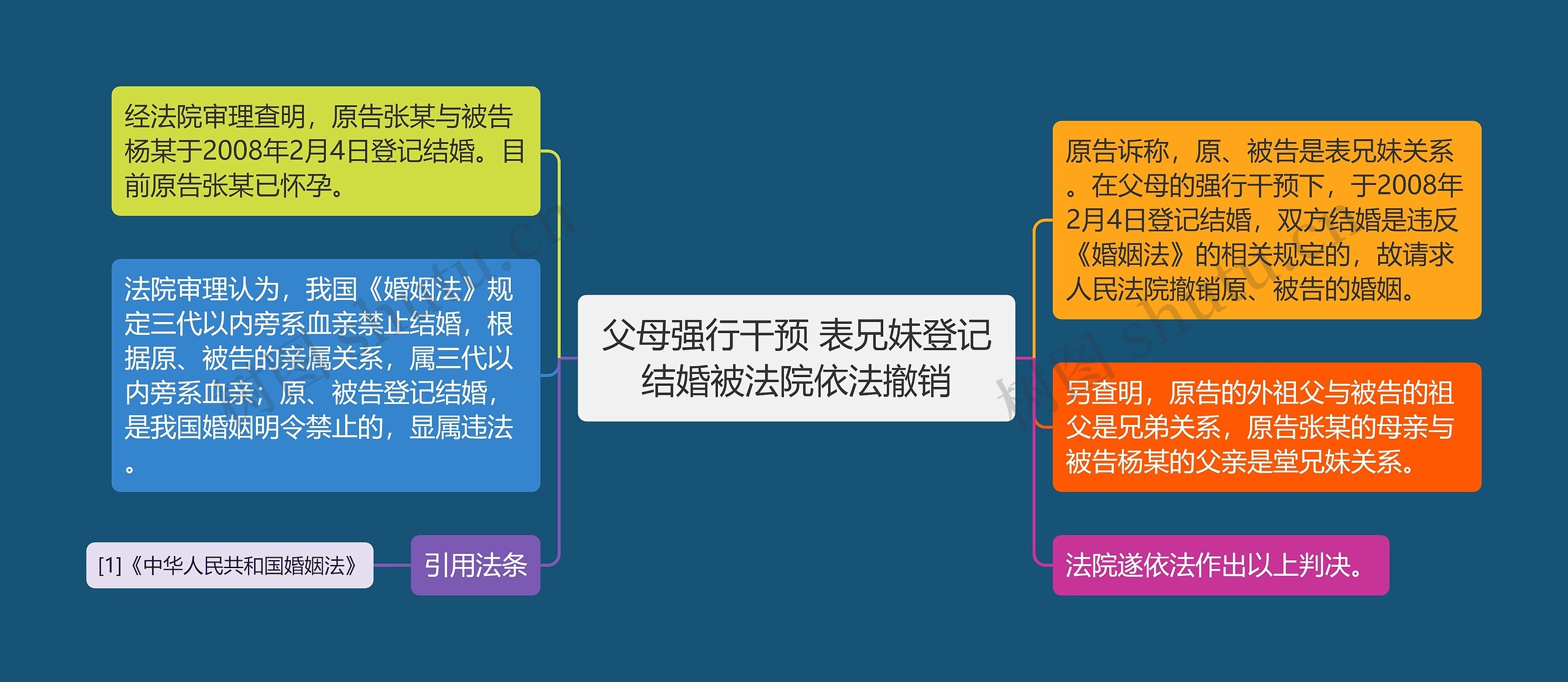 父母强行干预 表兄妹登记结婚被法院依法撤销思维导图