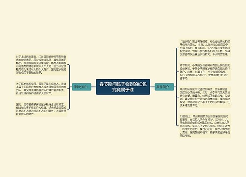 春节期间孩子收到的红包究竟属于谁