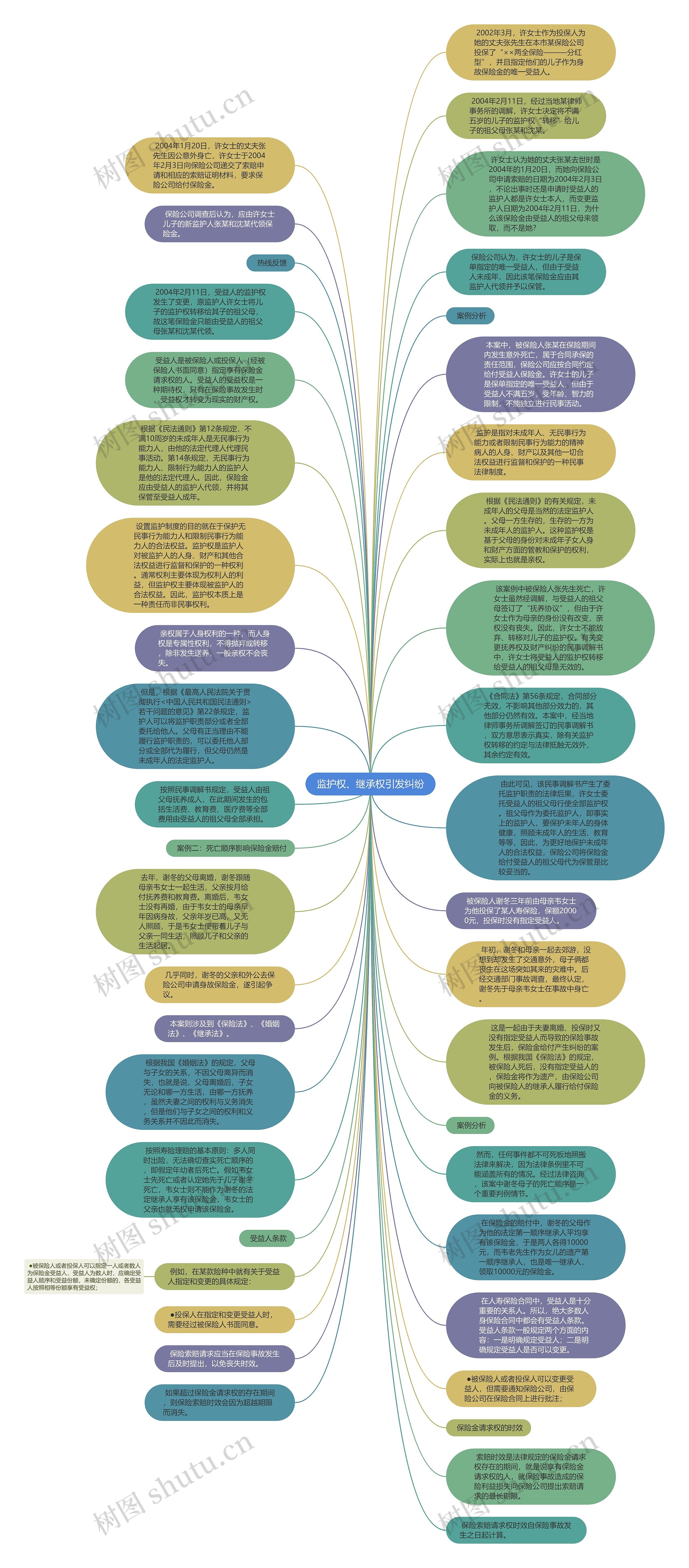 监护权、继承权引发纠纷思维导图