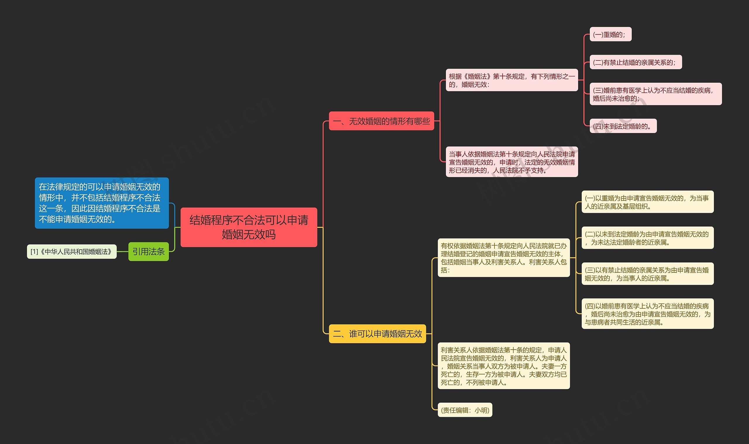 结婚程序不合法可以申请婚姻无效吗思维导图