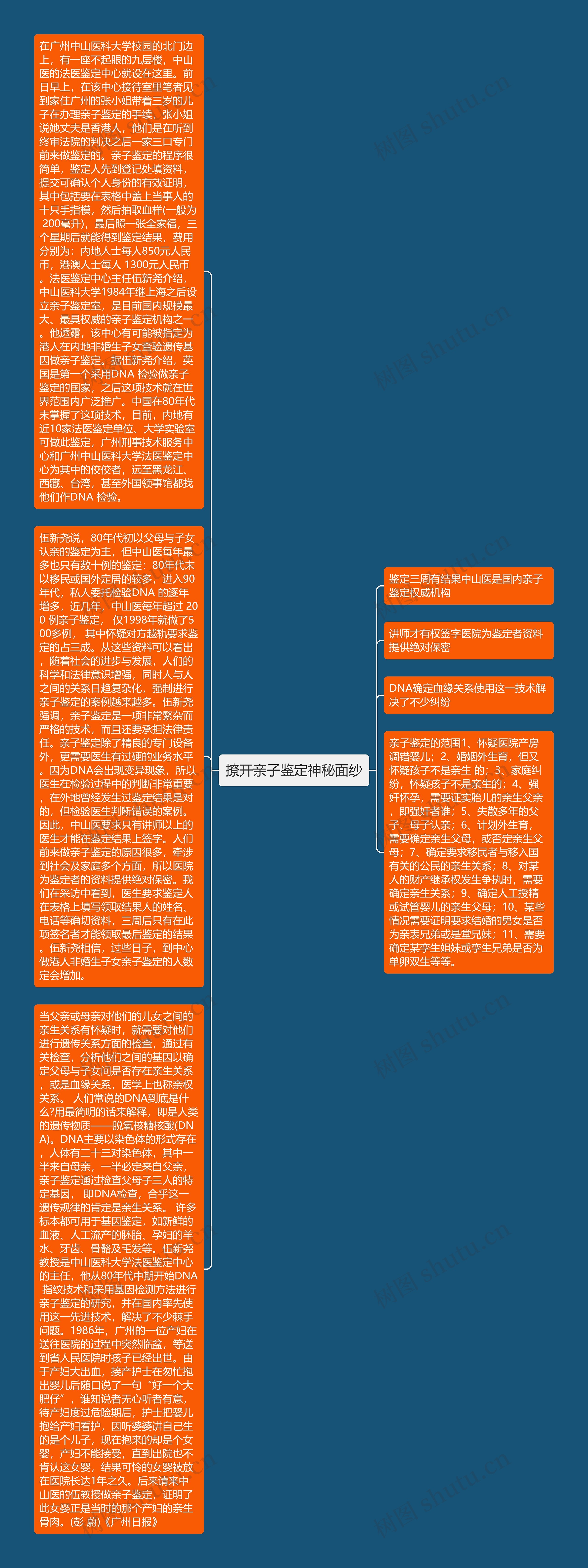 撩开亲子鉴定神秘面纱思维导图