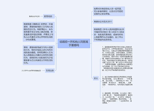 结婚后一方和他人同居属于重婚吗