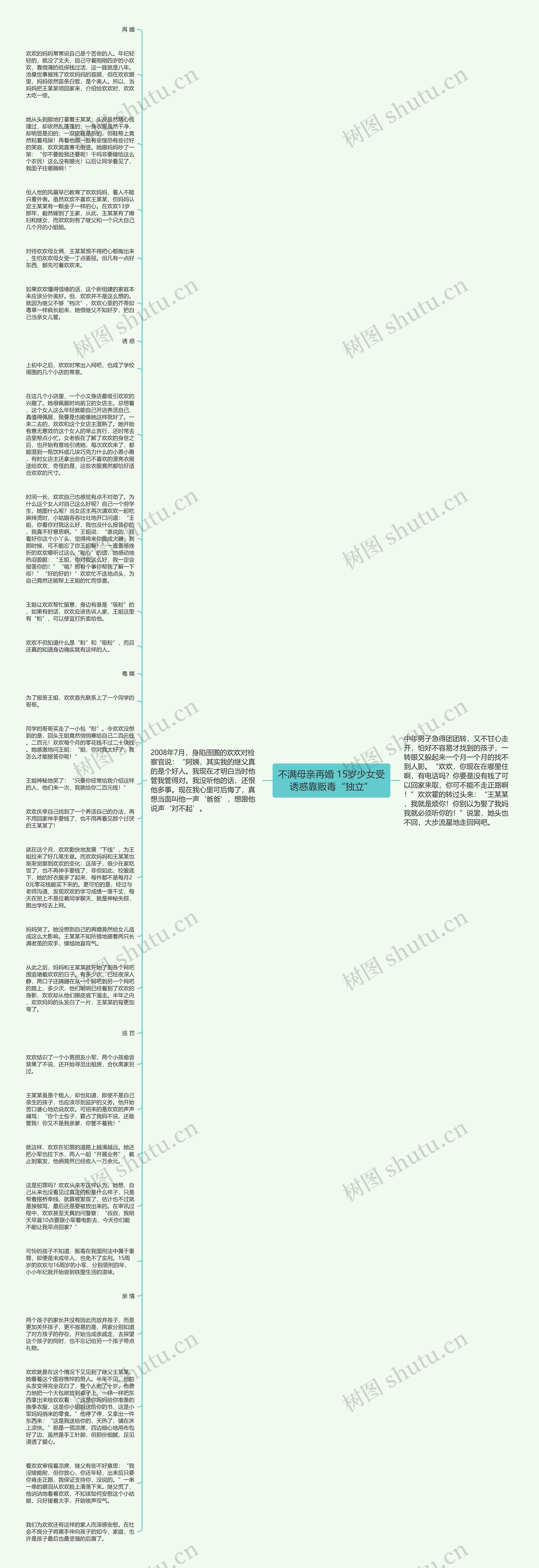 不满母亲再婚 15岁少女受诱惑靠贩毒“独立”思维导图