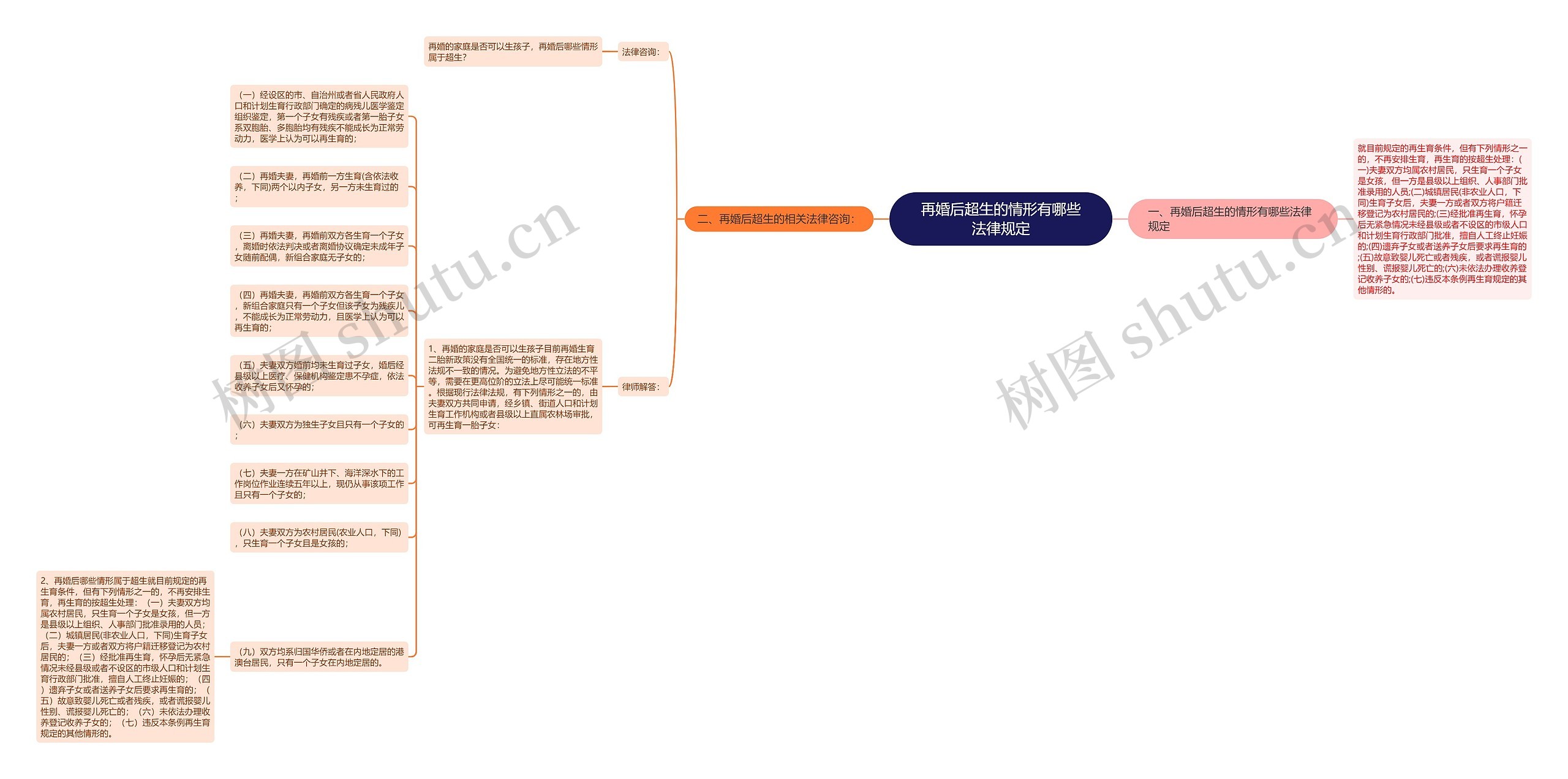 再婚后超生的情形有哪些法律规定思维导图