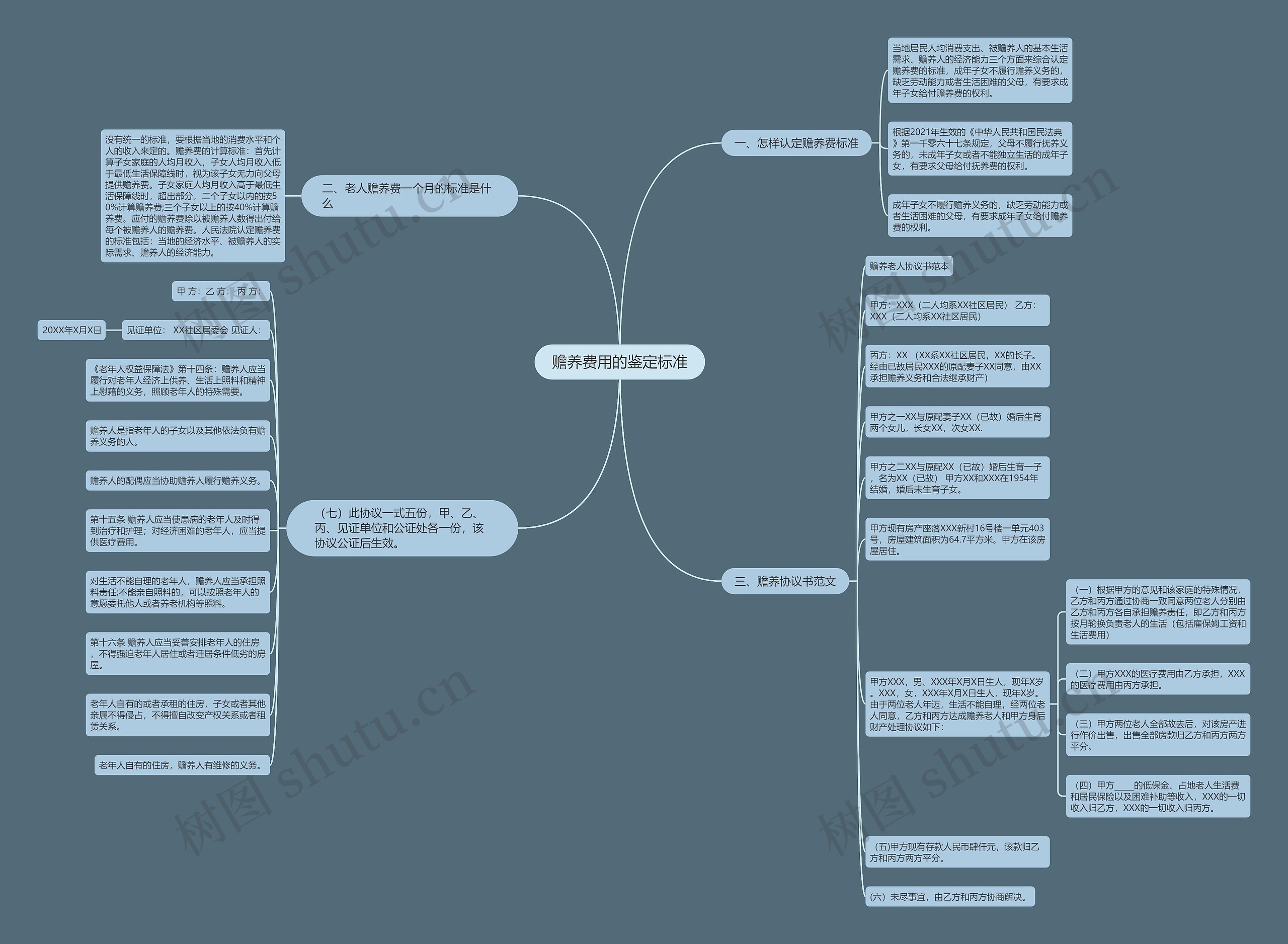 赡养费用的鉴定标准思维导图