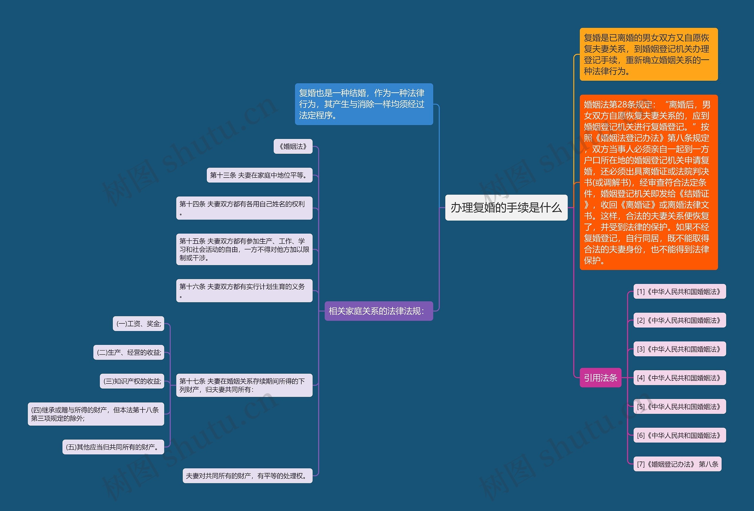 办理复婚的手续是什么思维导图