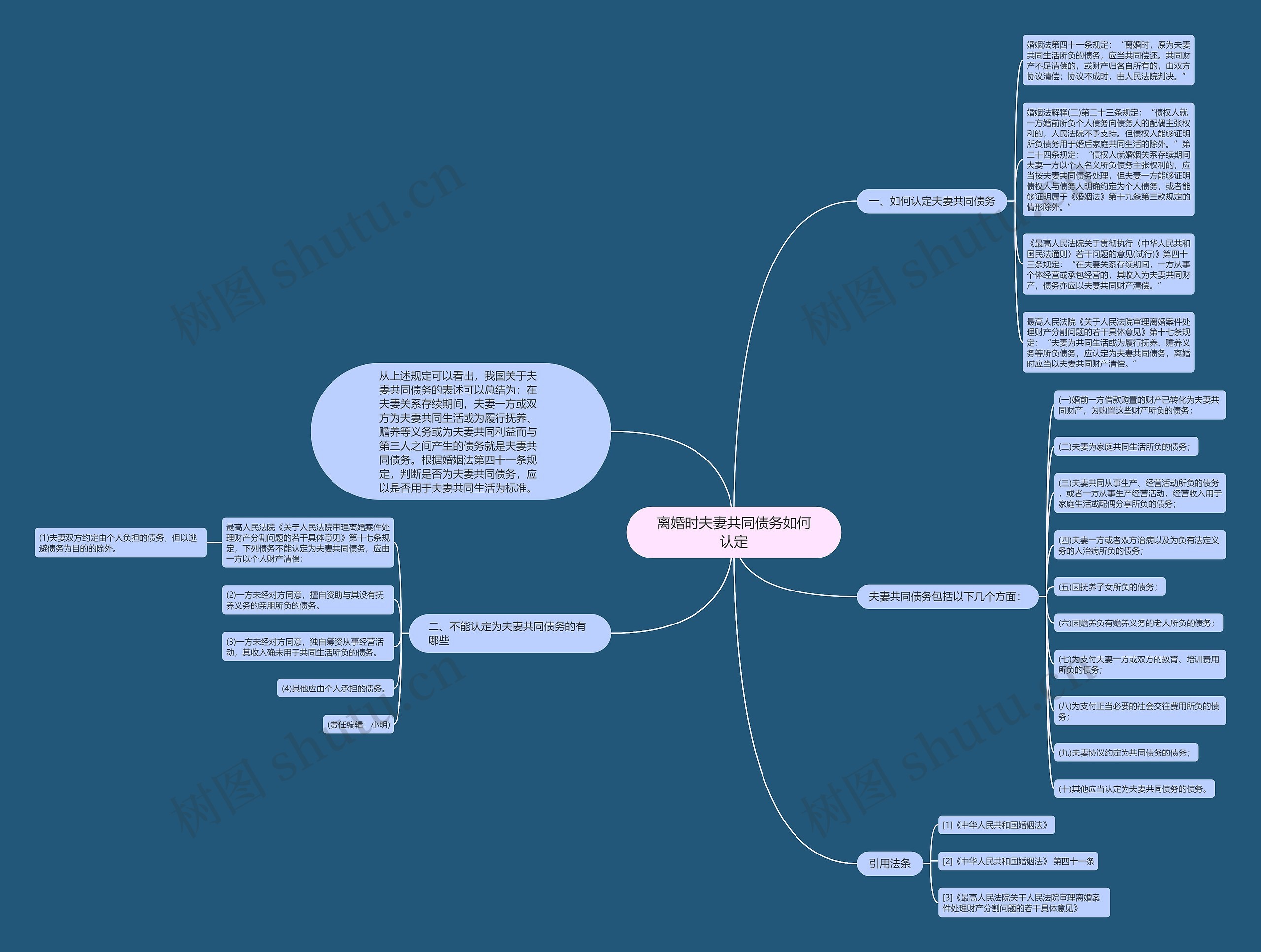 离婚时夫妻共同债务如何认定思维导图