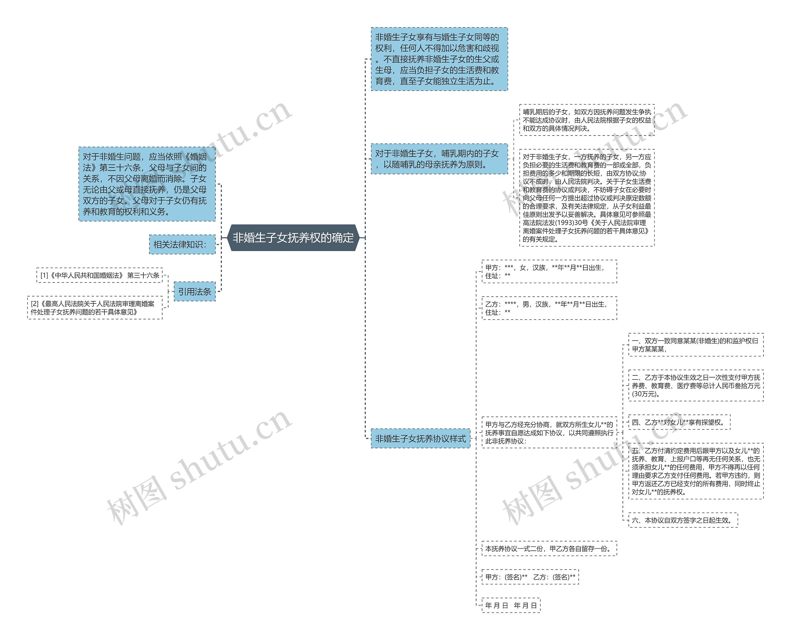 非婚生子女抚养权的确定思维导图