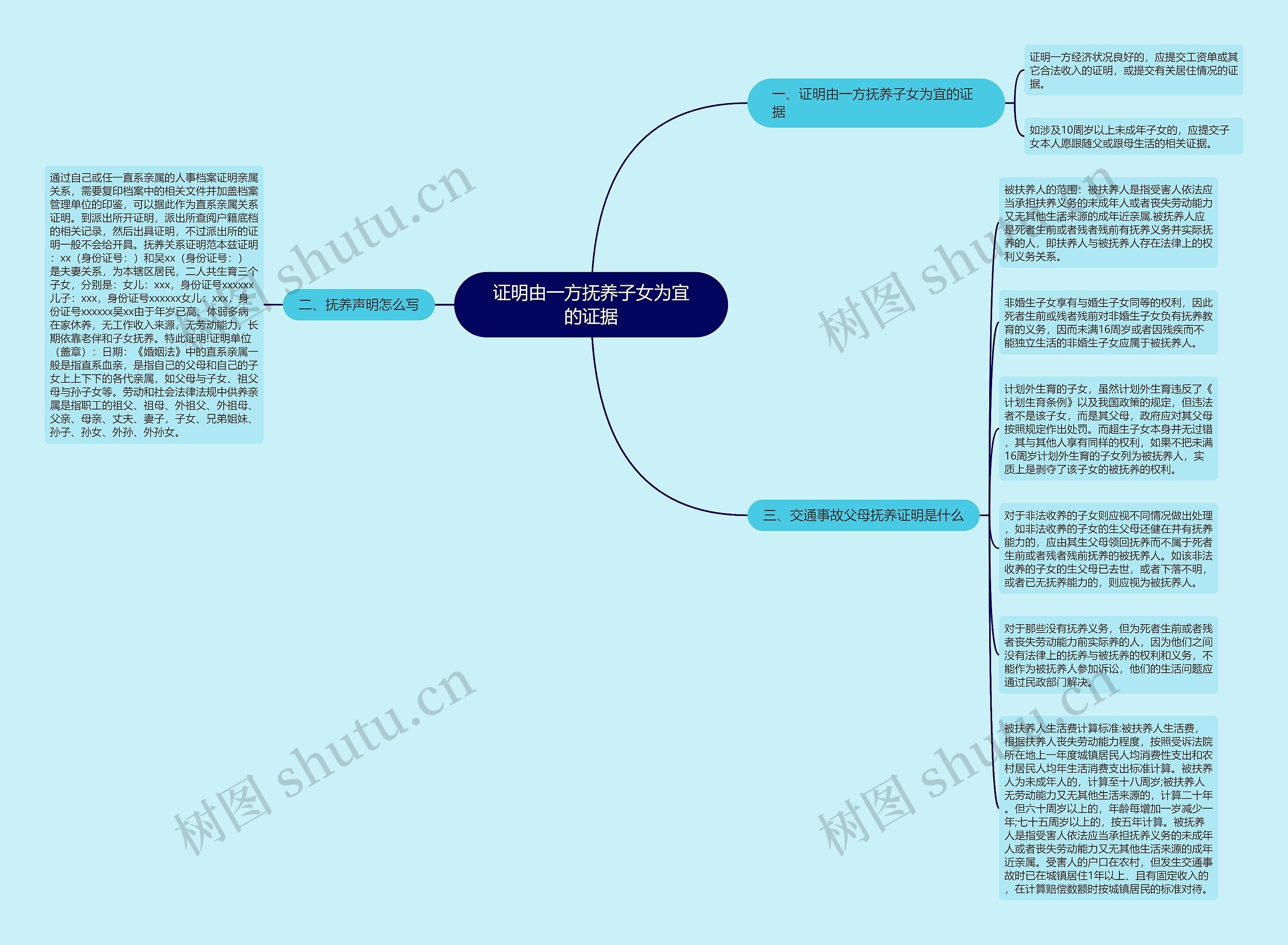 证明由一方抚养子女为宜的证据思维导图