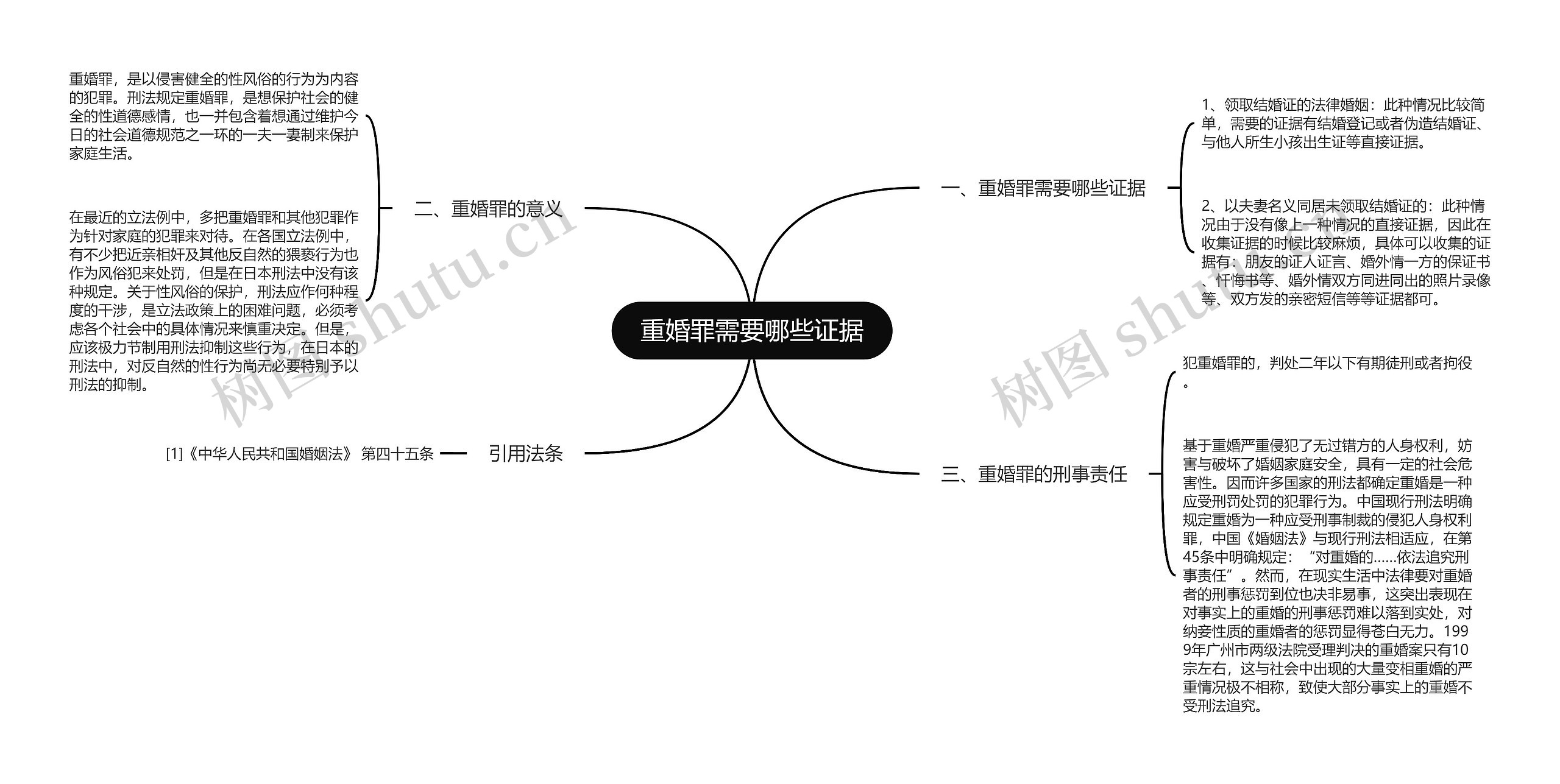 重婚罪需要哪些证据思维导图