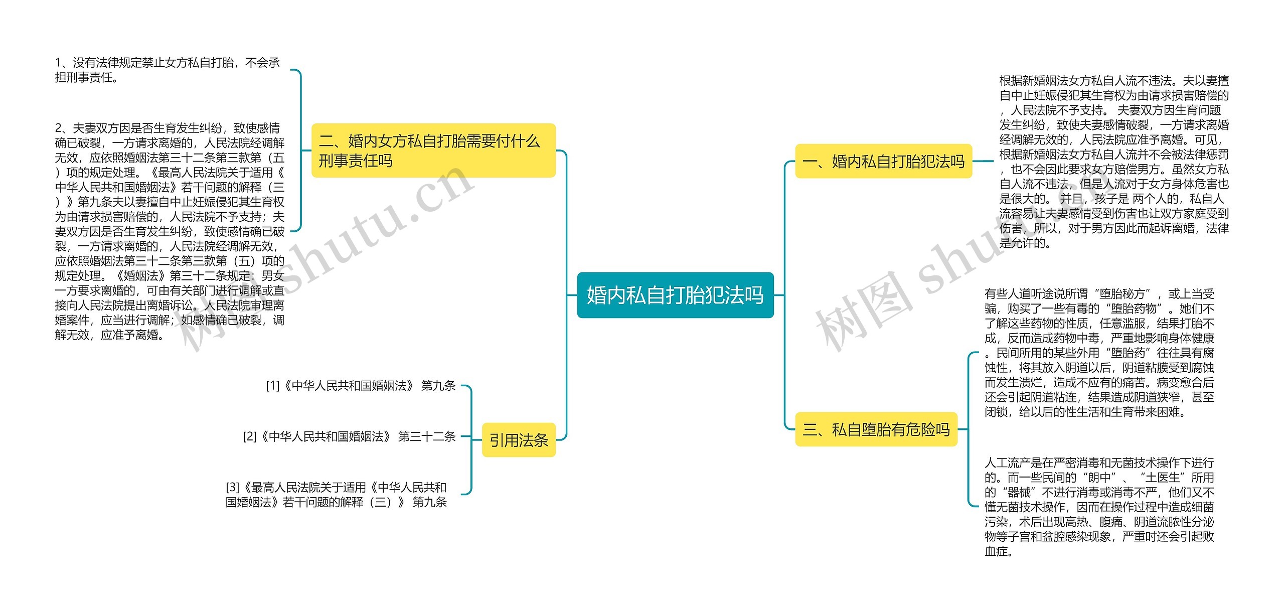 婚内私自打胎犯法吗思维导图