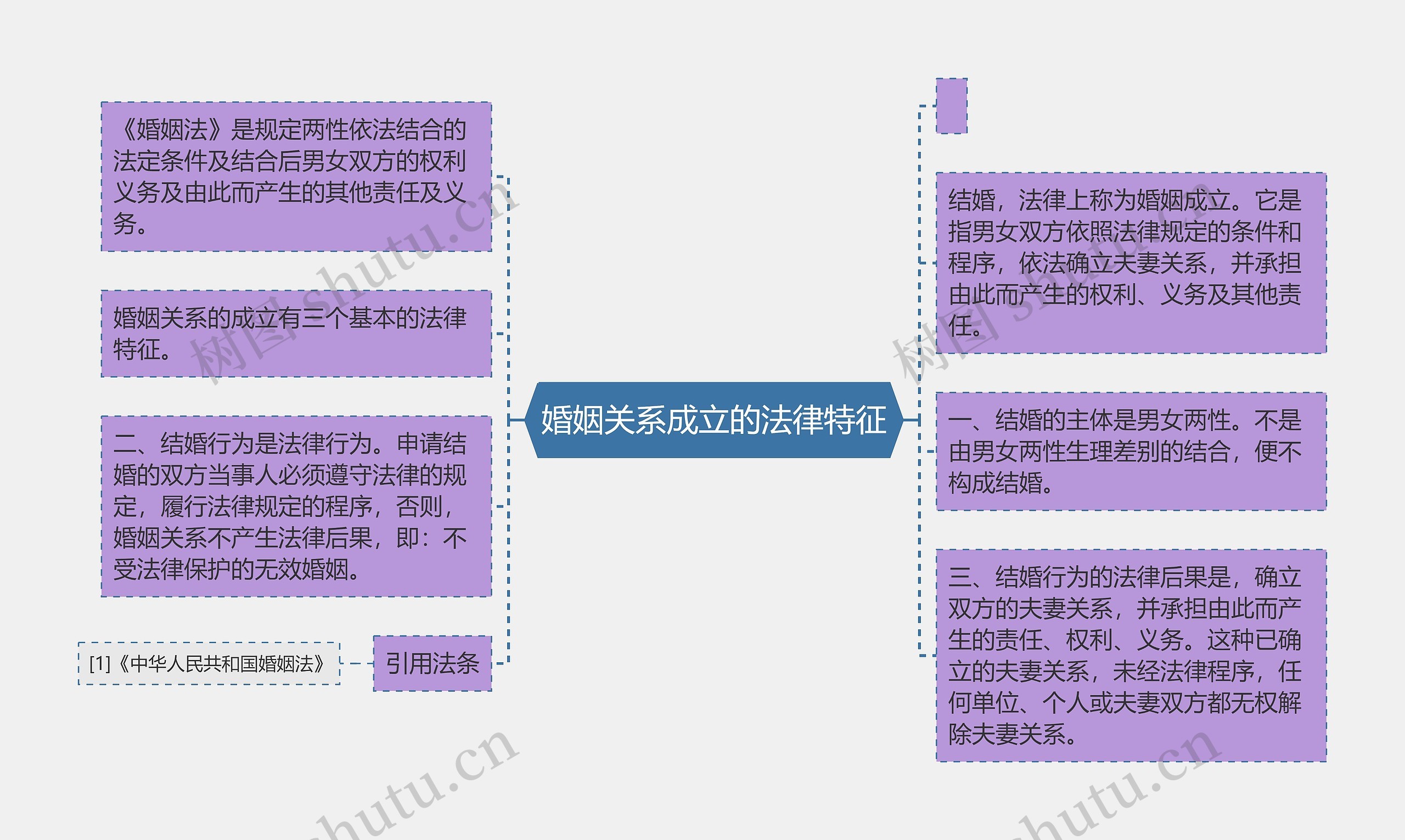 婚姻关系成立的法律特征思维导图