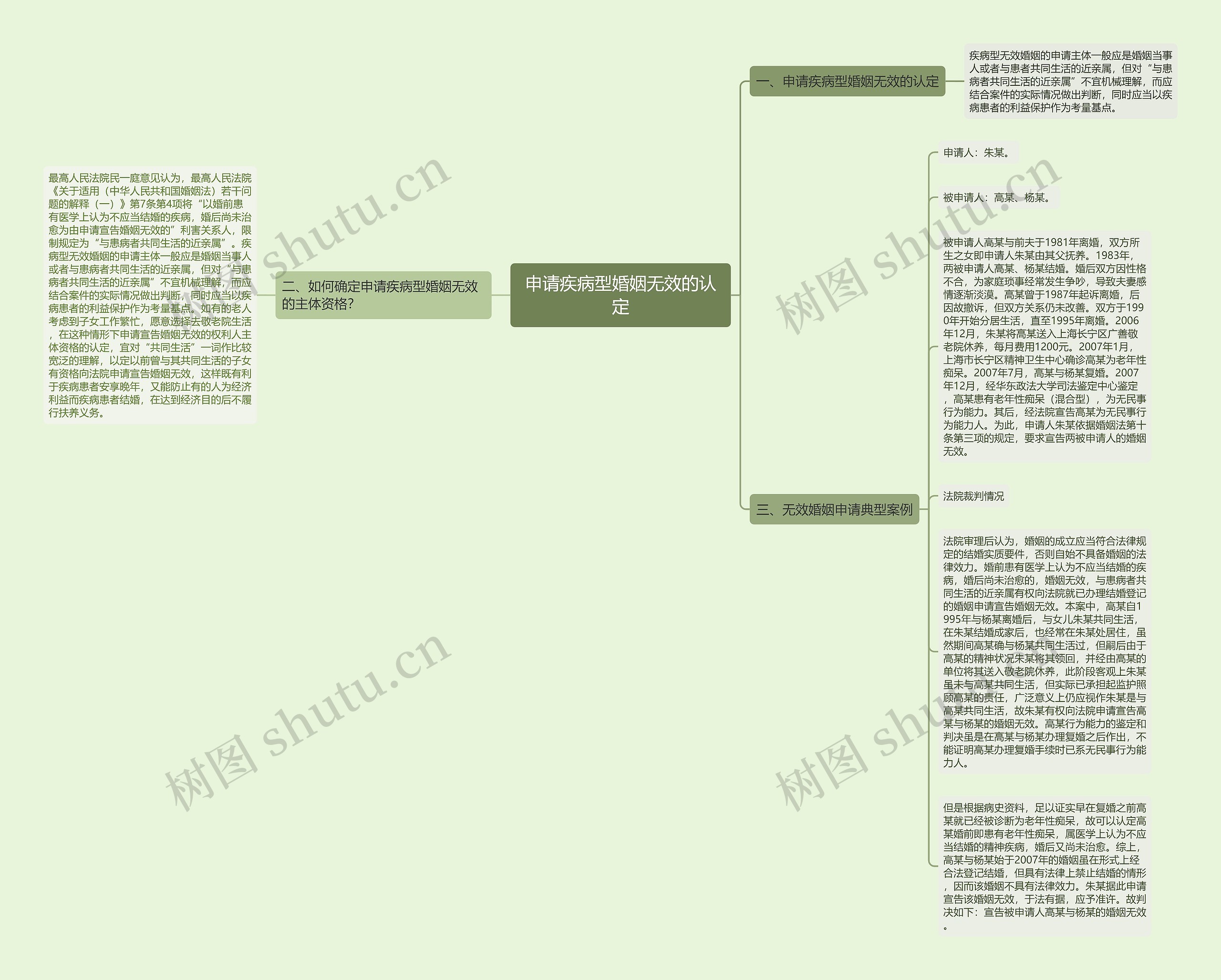 申请疾病型婚姻无效的认定思维导图