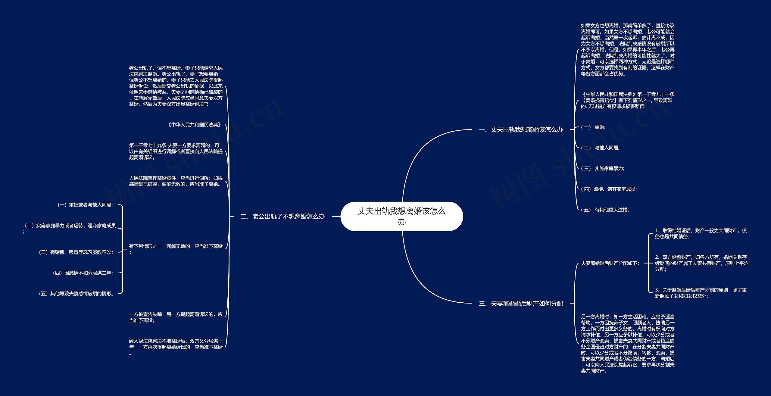 丈夫出轨我想离婚该怎么办思维导图