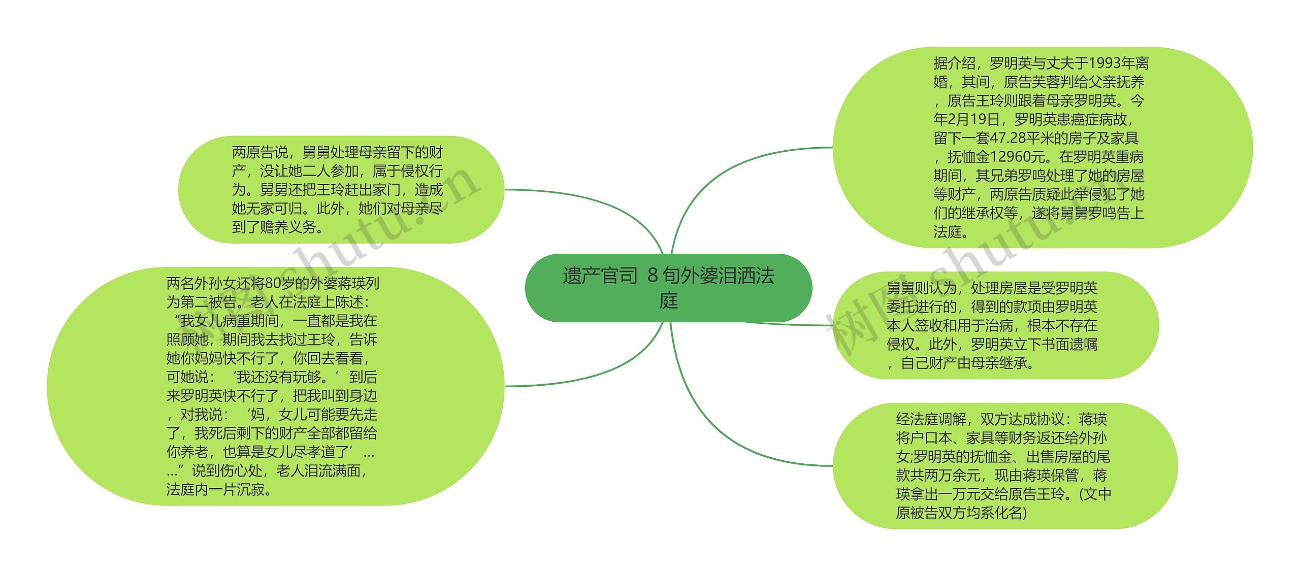 遗产官司 ８旬外婆泪洒法庭思维导图