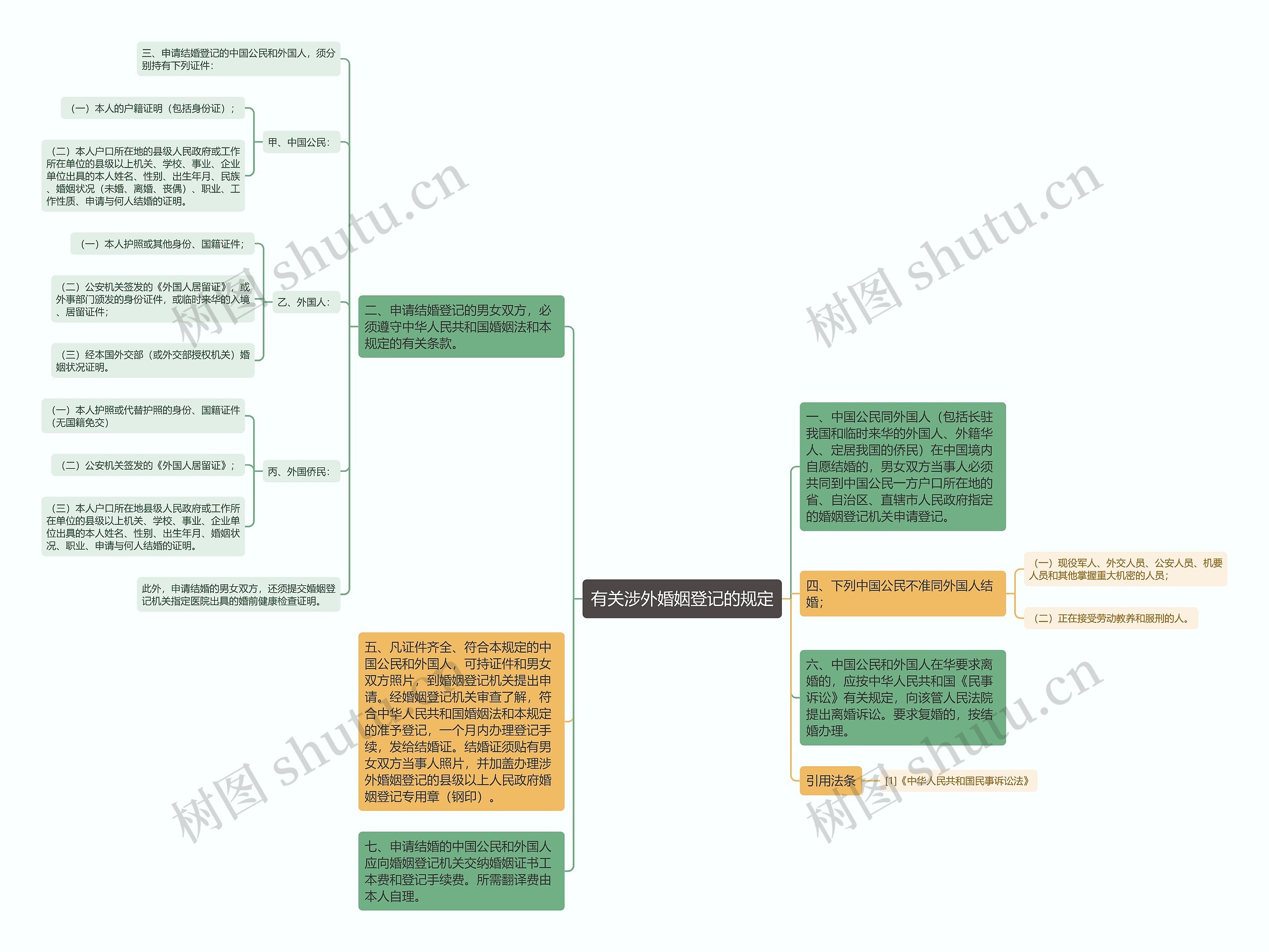 有关涉外婚姻登记的规定思维导图